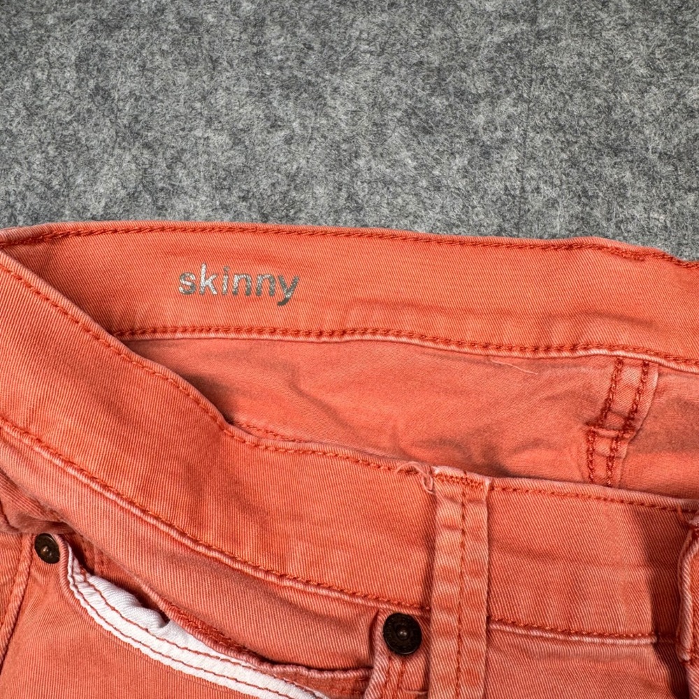 JcPenny Skinny Pants Womens 8 Coral Pink‎ Mid Rise Chino Stretch Twill - Picture 9 of 13